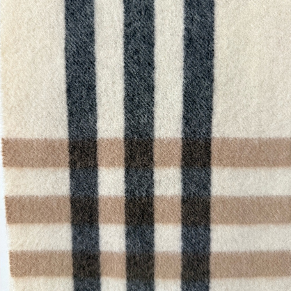 Burberry Plaid Cream Scarf - Picture 4 of 6